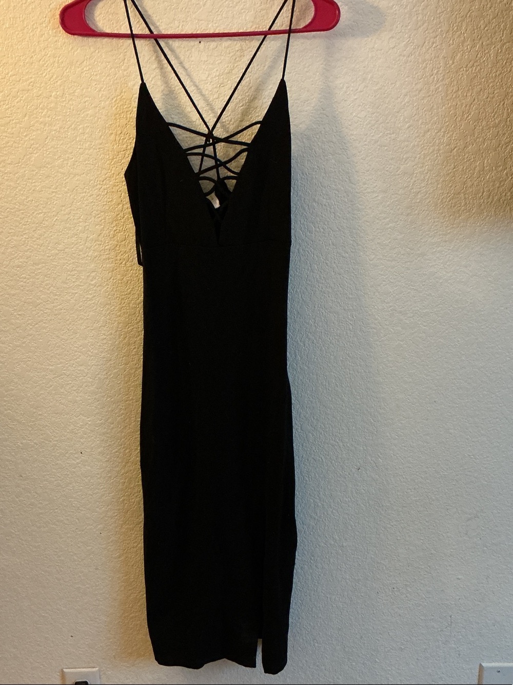 Mind Code Black Strappy V-Neck Mini Dress